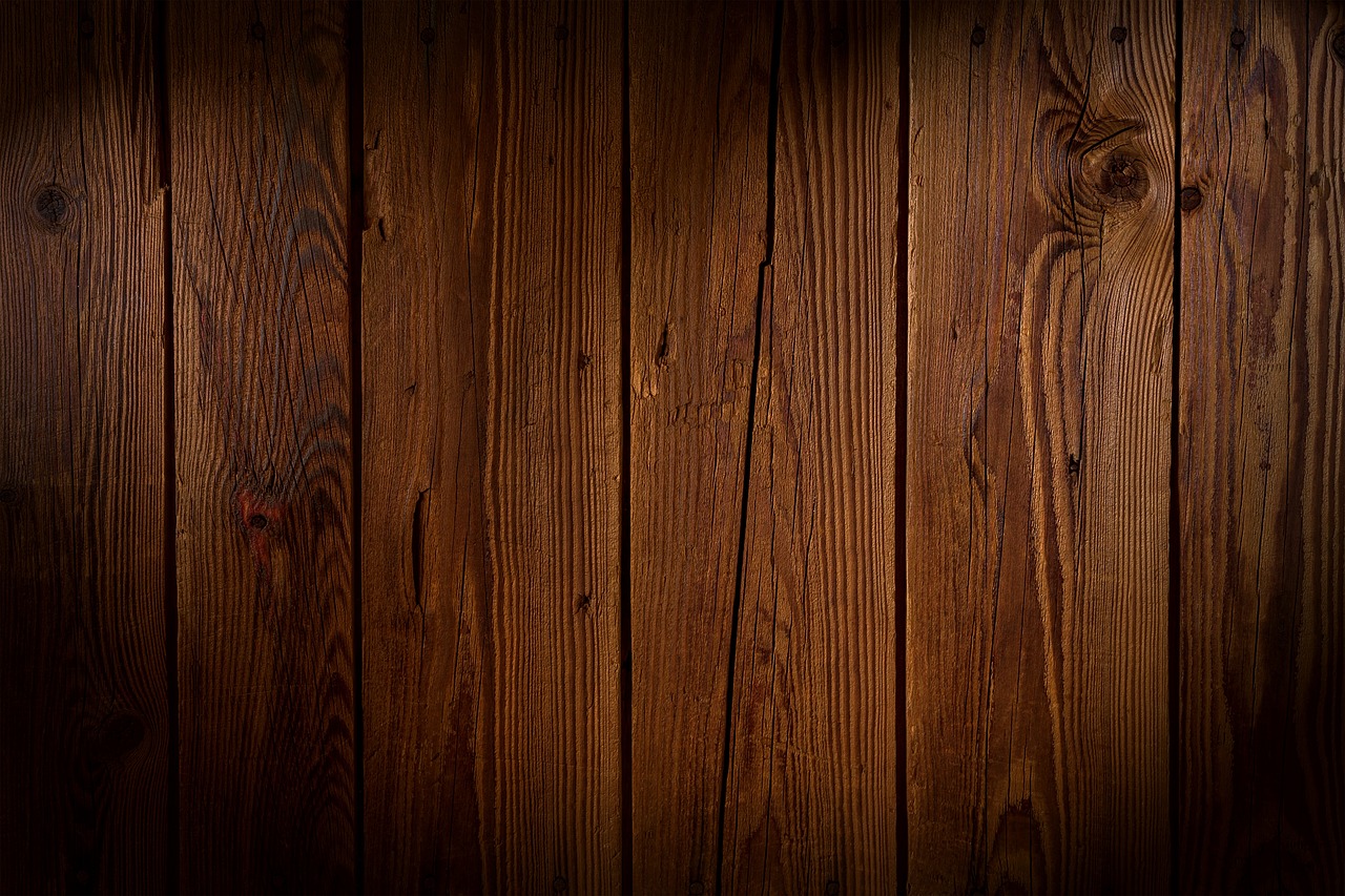 Weathered wooden boards, like the tables